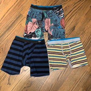 3 Stance Men’s Boxer Briefs with internal pouch, size Large